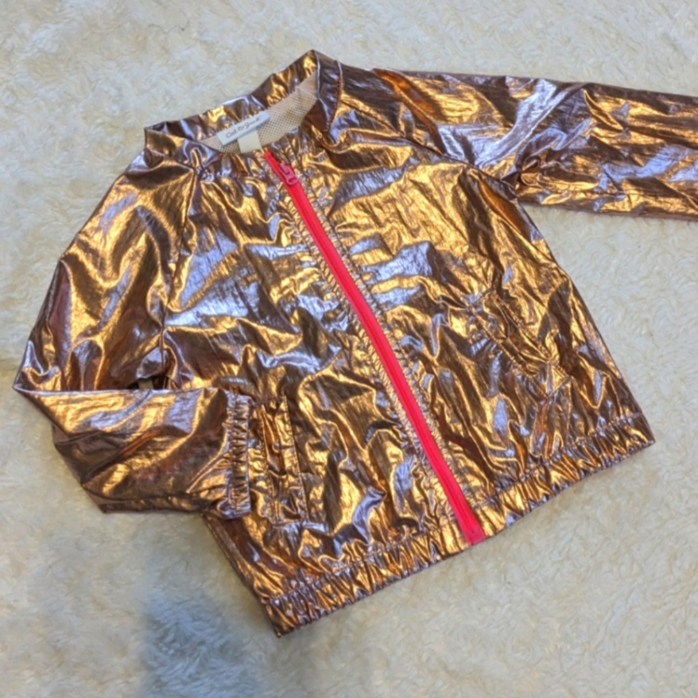 Cat and Jack metallic pink windbreaker rain jacket